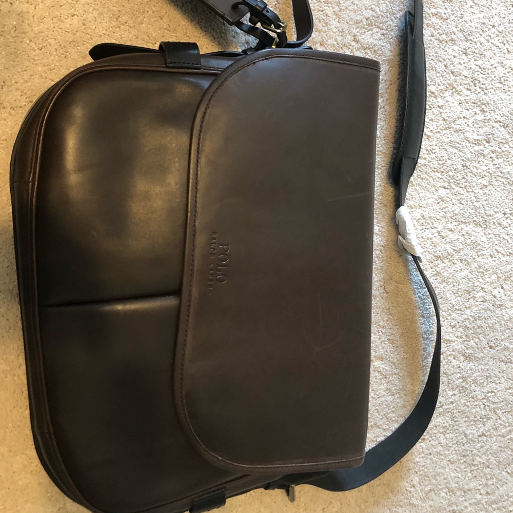Polo Ralph Lauren Leather Messenger Bag LNWOT
